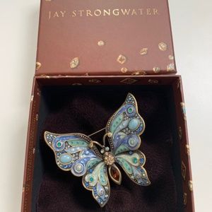 Jay Strongwater Swarovski Crystal Enamel Butterfly